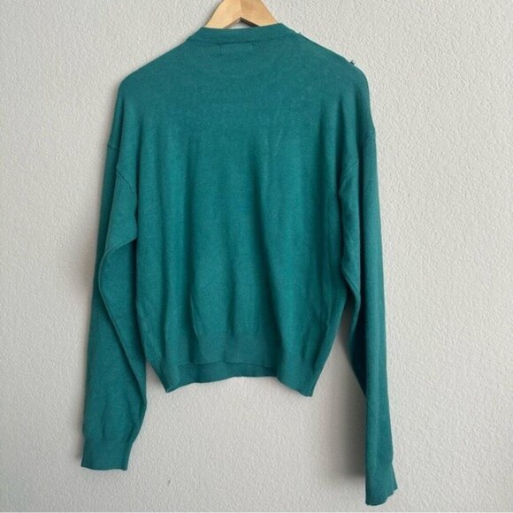NWT Teal Embellished Sweater, Size L, Elegant Glam, Coquette Chic - Picture 7 of 11